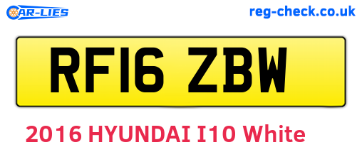 RF16ZBW are the vehicle registration plates.