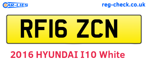 RF16ZCN are the vehicle registration plates.
