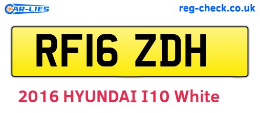 RF16ZDH are the vehicle registration plates.
