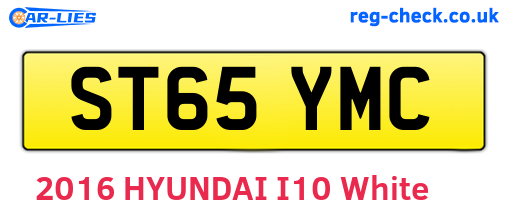 ST65YMC are the vehicle registration plates.
