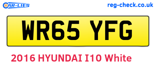 WR65YFG are the vehicle registration plates.