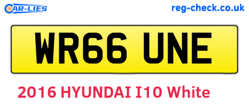 WR66UNE are the vehicle registration plates.