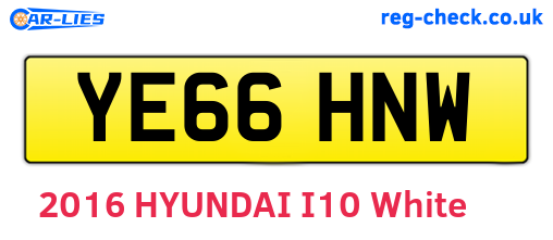 YE66HNW are the vehicle registration plates.