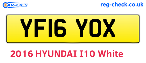 YF16YOX are the vehicle registration plates.