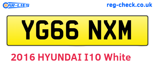 YG66NXM are the vehicle registration plates.
