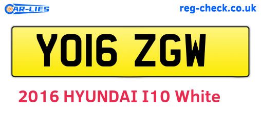 YO16ZGW are the vehicle registration plates.