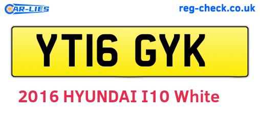 YT16GYK are the vehicle registration plates.
