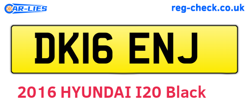 DK16ENJ are the vehicle registration plates.