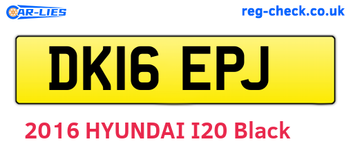 DK16EPJ are the vehicle registration plates.