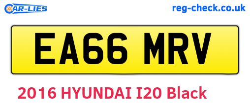EA66MRV are the vehicle registration plates.