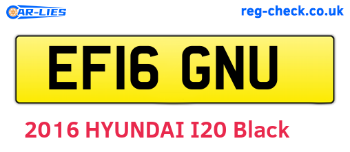 EF16GNU are the vehicle registration plates.