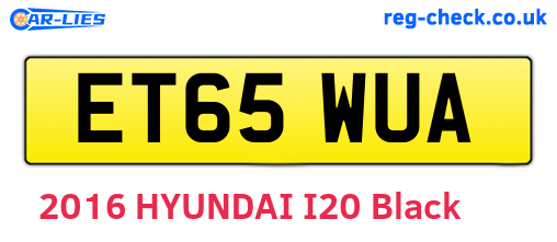 ET65WUA are the vehicle registration plates.