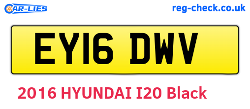 EY16DWV are the vehicle registration plates.