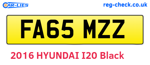 FA65MZZ are the vehicle registration plates.