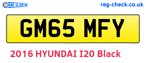 GM65MFY are the vehicle registration plates.
