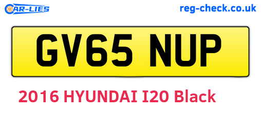 GV65NUP are the vehicle registration plates.