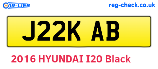 J22KAB are the vehicle registration plates.