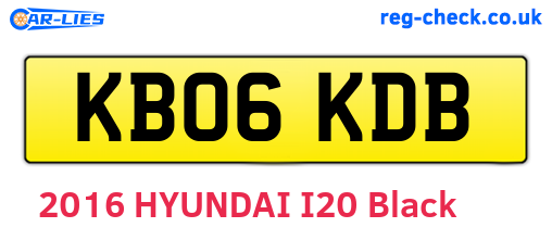KB06KDB are the vehicle registration plates.
