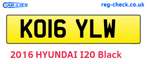 KO16YLW are the vehicle registration plates.