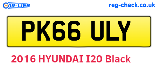 PK66ULY are the vehicle registration plates.