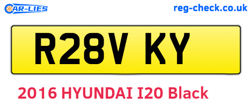 R28VKY are the vehicle registration plates.