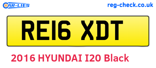 RE16XDT are the vehicle registration plates.