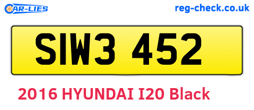 SIW3452 are the vehicle registration plates.