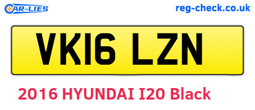 VK16LZN are the vehicle registration plates.