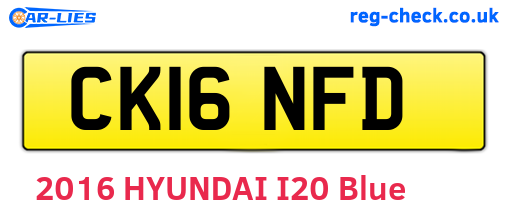 CK16NFD are the vehicle registration plates.