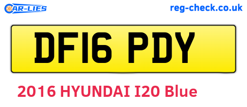 DF16PDY are the vehicle registration plates.