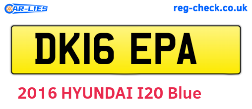 DK16EPA are the vehicle registration plates.