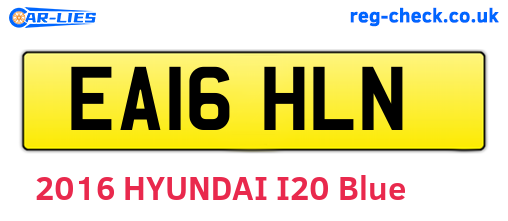 EA16HLN are the vehicle registration plates.