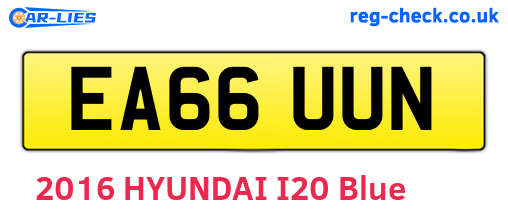 EA66UUN are the vehicle registration plates.