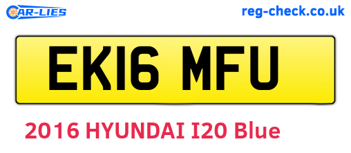 EK16MFU are the vehicle registration plates.