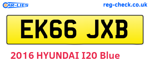EK66JXB are the vehicle registration plates.