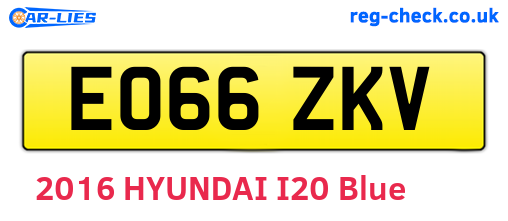 EO66ZKV are the vehicle registration plates.