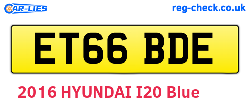 ET66BDE are the vehicle registration plates.