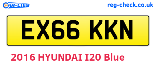 EX66KKN are the vehicle registration plates.