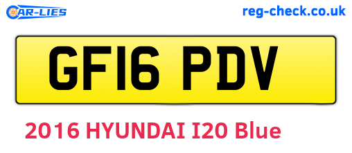 GF16PDV are the vehicle registration plates.