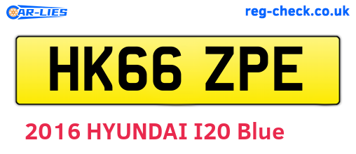 HK66ZPE are the vehicle registration plates.