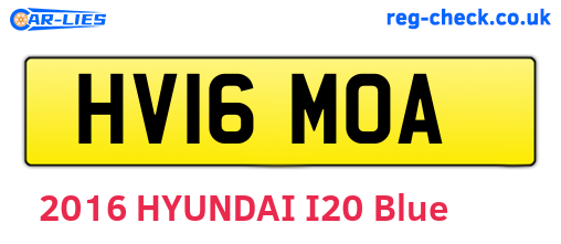 HV16MOA are the vehicle registration plates.