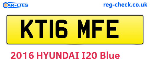 KT16MFE are the vehicle registration plates.