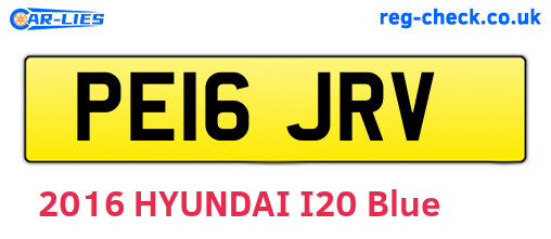 PE16JRV are the vehicle registration plates.