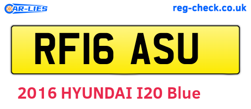 RF16ASU are the vehicle registration plates.