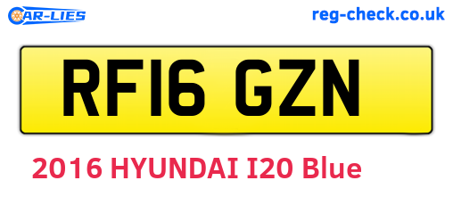 RF16GZN are the vehicle registration plates.