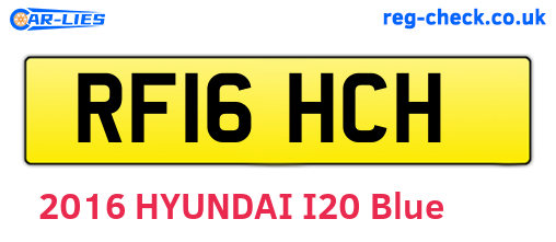 RF16HCH are the vehicle registration plates.