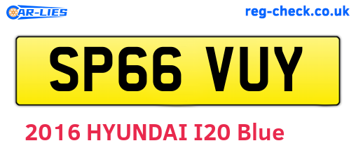 SP66VUY are the vehicle registration plates.