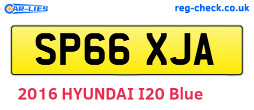 SP66XJA are the vehicle registration plates.