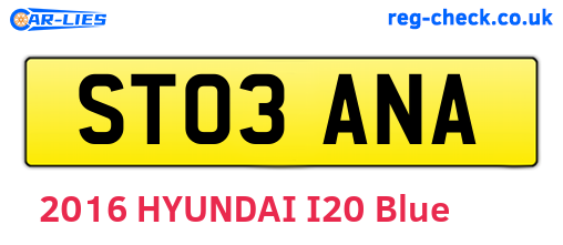 ST03ANA are the vehicle registration plates.
