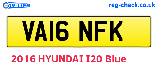 VA16NFK are the vehicle registration plates.